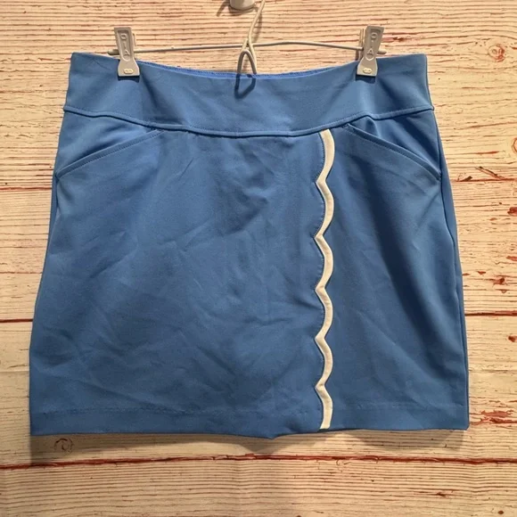 Lilly Pulitzer Luxletic Monica Scallop Golf Skort in Boca Blue Sz 10 - Picture 4 of 12